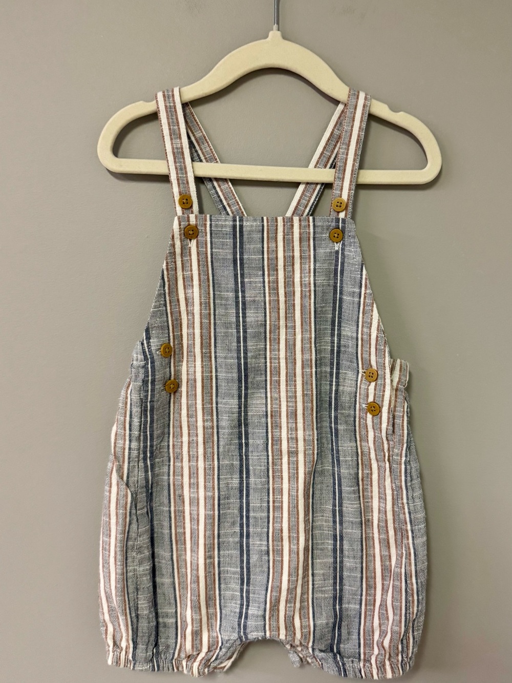 George Striped Jumpsuit Romper in Blue and Brown